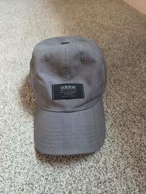 adidas Men's Taupe Baseball Cap with Black Logo Patch